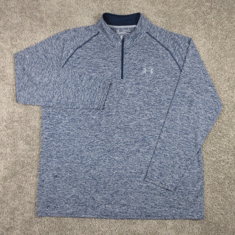 Under Armour Sweater Mens 2XL Blue HeatGear Performance Quarter Zip Lightweight
